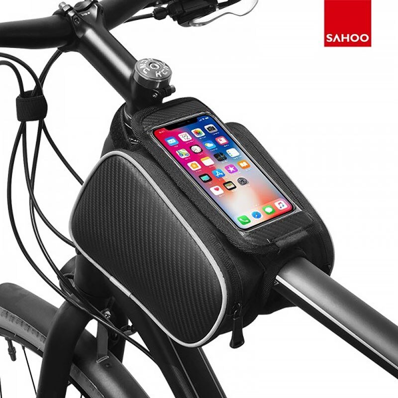 Sahoo 12813 Top Tube Frame Bag Cross Rail Storage Bag Cellular Phone Bag Mountain Road Bike