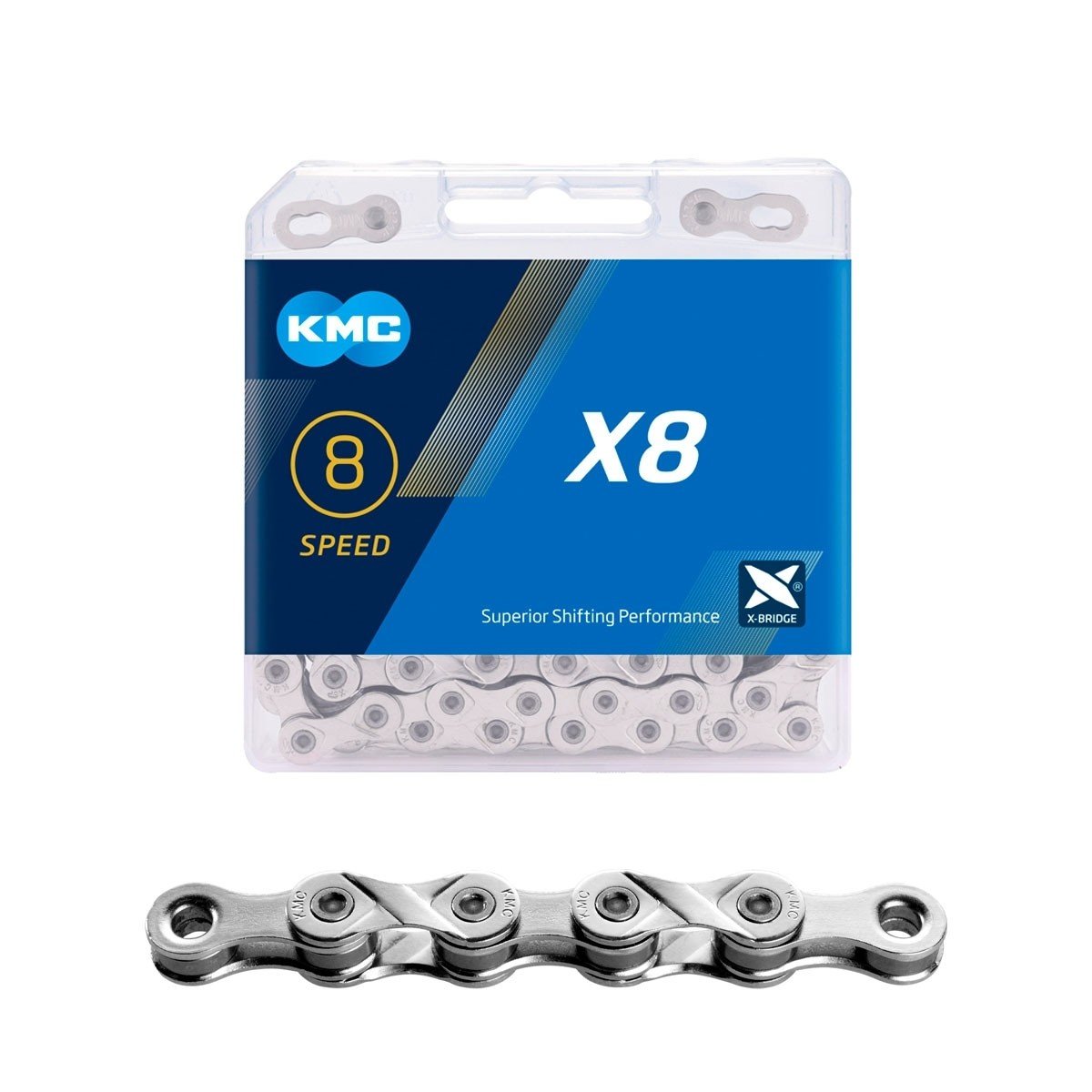 KMC X8 Bicycle Chain For 8 Speed Silver (Master Copy)