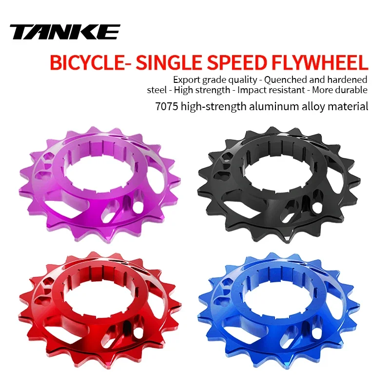TANKE Single Speed Flywheel Conversion Kit 18T Cassette Cog MTB Road Bike Sprocket for Freewheel Chain 7075 aluminum alloy CNC